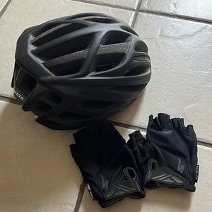 Specialized helmet and Body Geometry biking gloves